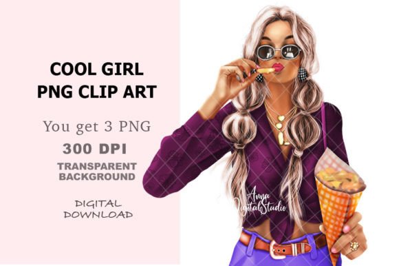 Cool Girl Clip Art, Fashion Illustration