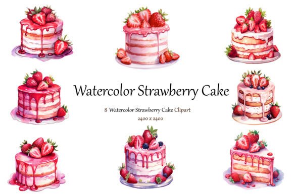 Evaluating Watercolor Strawberry Cake Clipart for Creative Projects