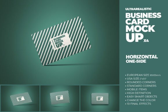 Horizontal One Side Card Mockup X4