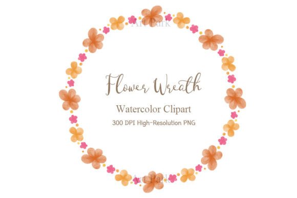 Orange Flower Wreath Clipart for Creative Design