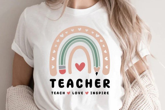 Teacher Teach Love Inspire PNG SVG