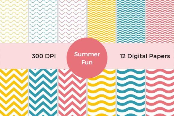 Unlocking Creativity with the Summer Fun Digital Paper Pack Wavy Lines
